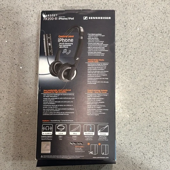 Sennheiser PX200-iii Black Headset with iPhone Control - Picture 2 of 3